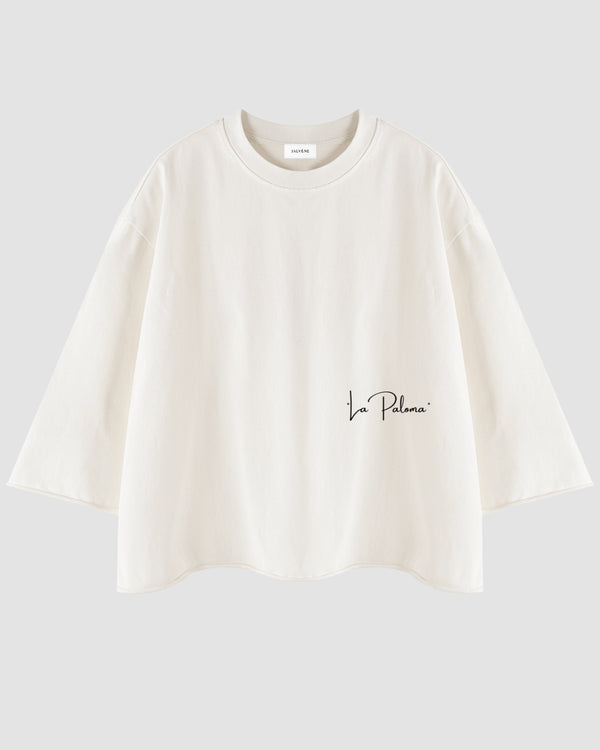 LA PALOMA — Mineral-Washed Boxy Tee, Raw Hem