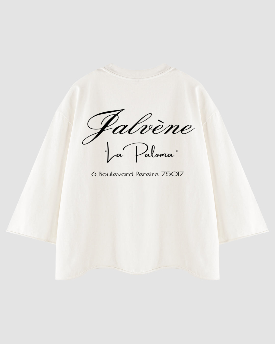 LA PALOMA — t-shirt boxy lavé minéral écru ourlet brut JALVÈNE