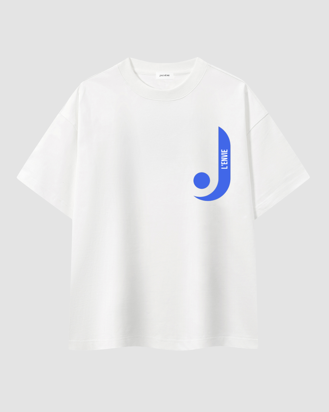 L'AZUR — t-shirt oversize bleu ciel imprimé L'ENVIE JALVÈNE, coloris Blanc Lait