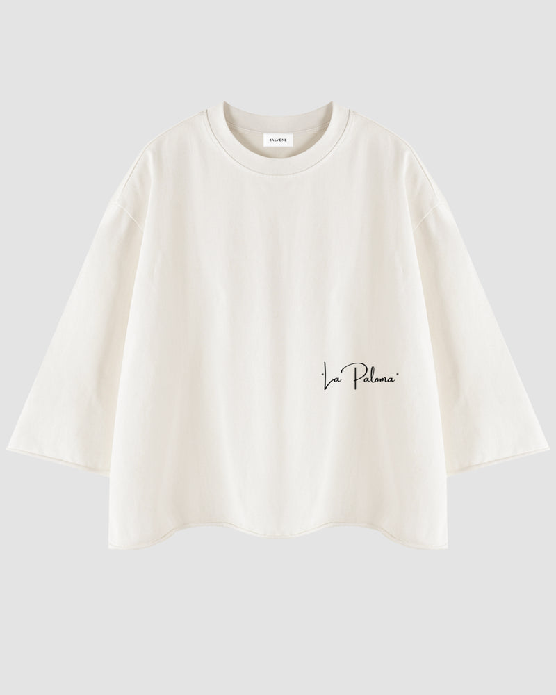 LA PALOMA — T-shirt boxy lavé minéral ourlet brut