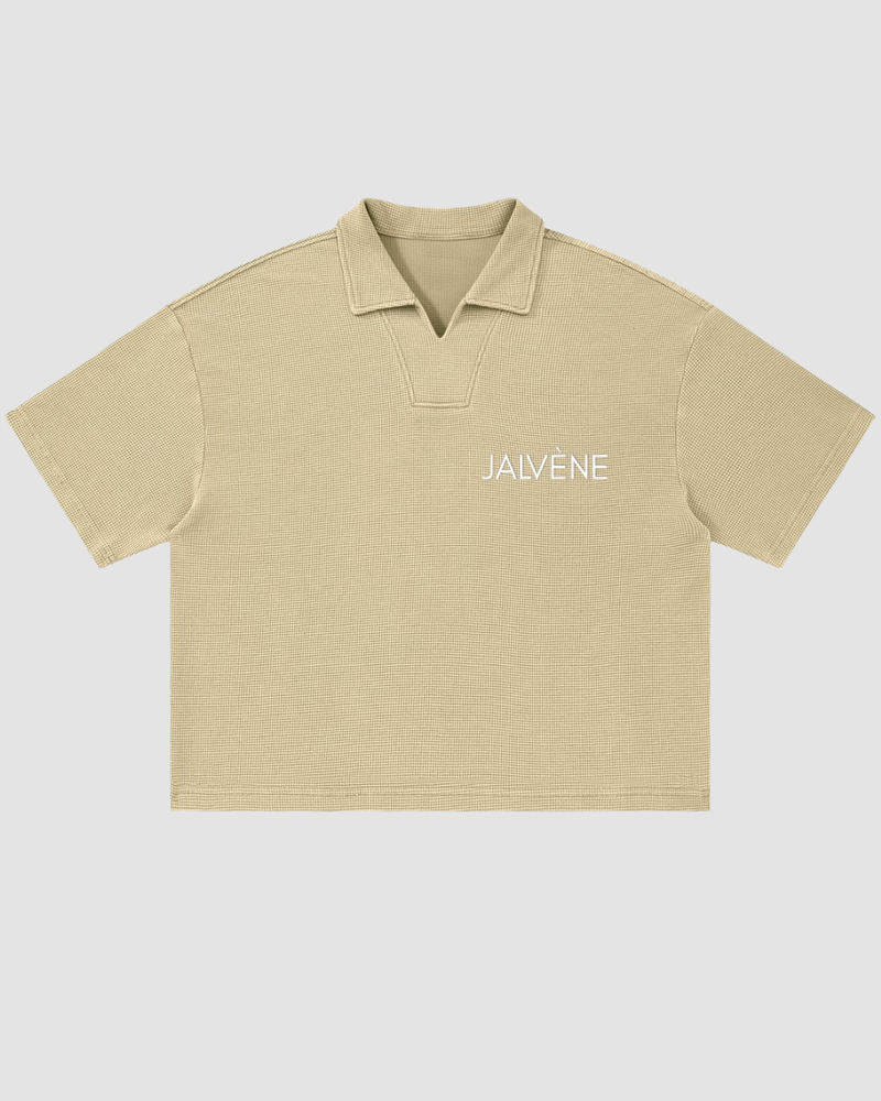 LE GAUFRÉ — Polo Boxy Maille Gaufrée Wash Vintage