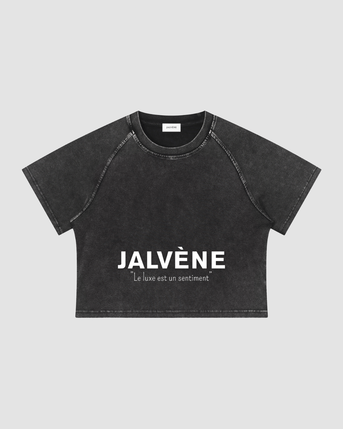 LA FIÈVRE — crop top femme mineral wash noir JALVÈNE, coloris Noir Encre