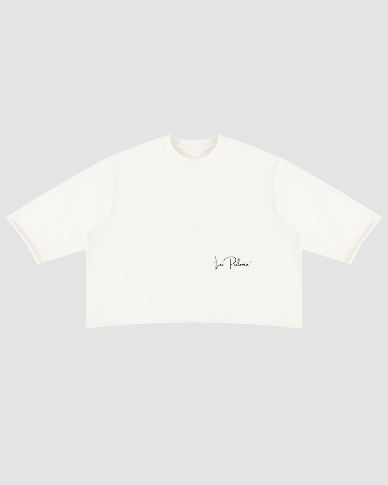 LA PALOMA — T-shirt boxy lavé minéral ourlet brut