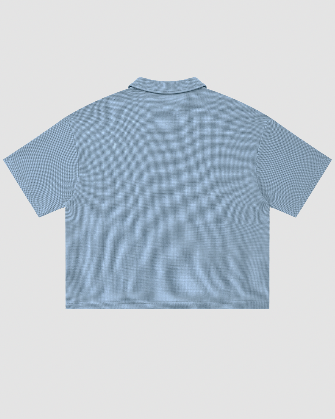 LE GAUFRÉ — polo boxy maille gaufrée wash vintage JALVÈNE, coloris Bleu Azur