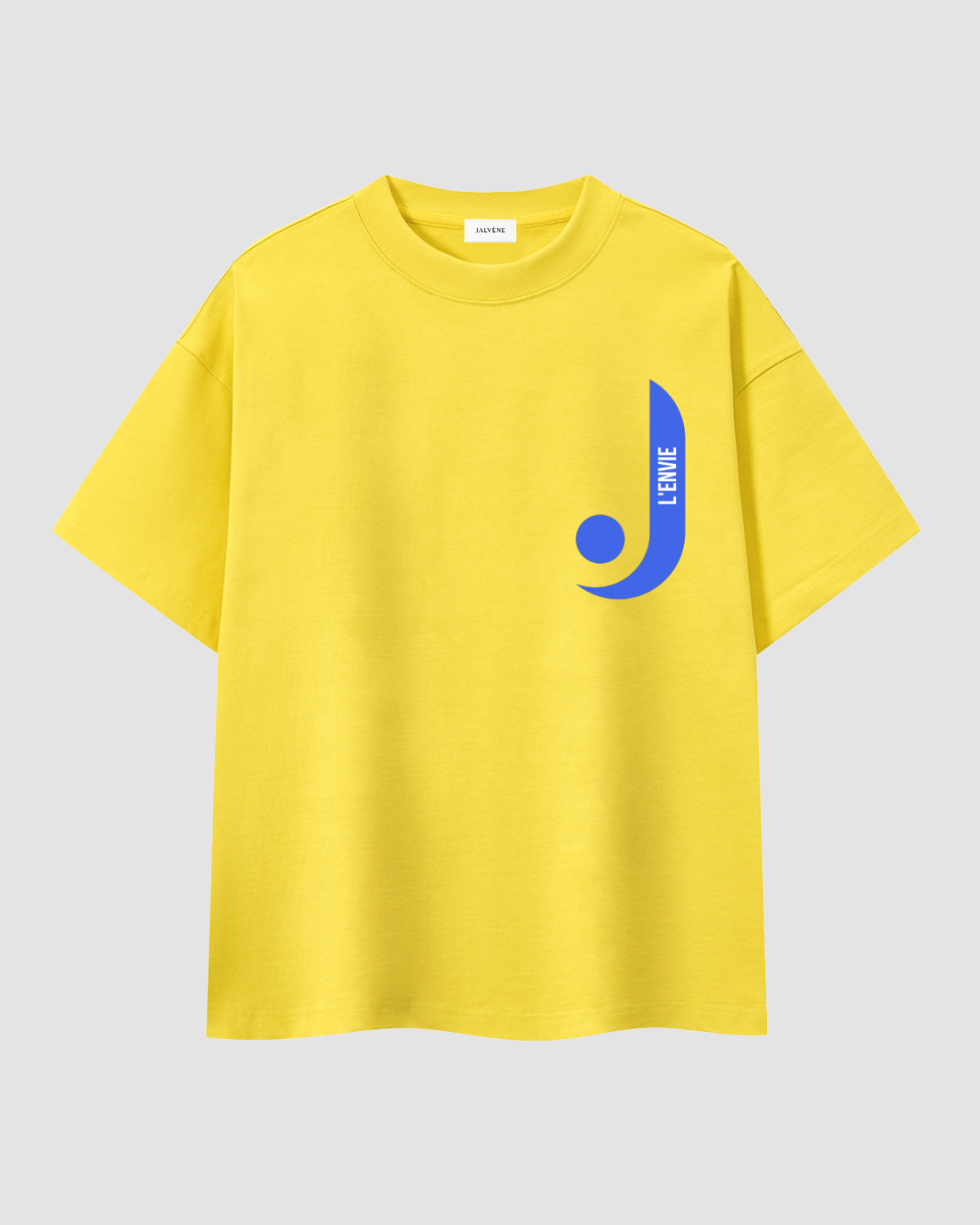 L'AZUR — t-shirt oversize bleu ciel imprimé L'ENVIE JALVÈNE, coloris Jaune Citron