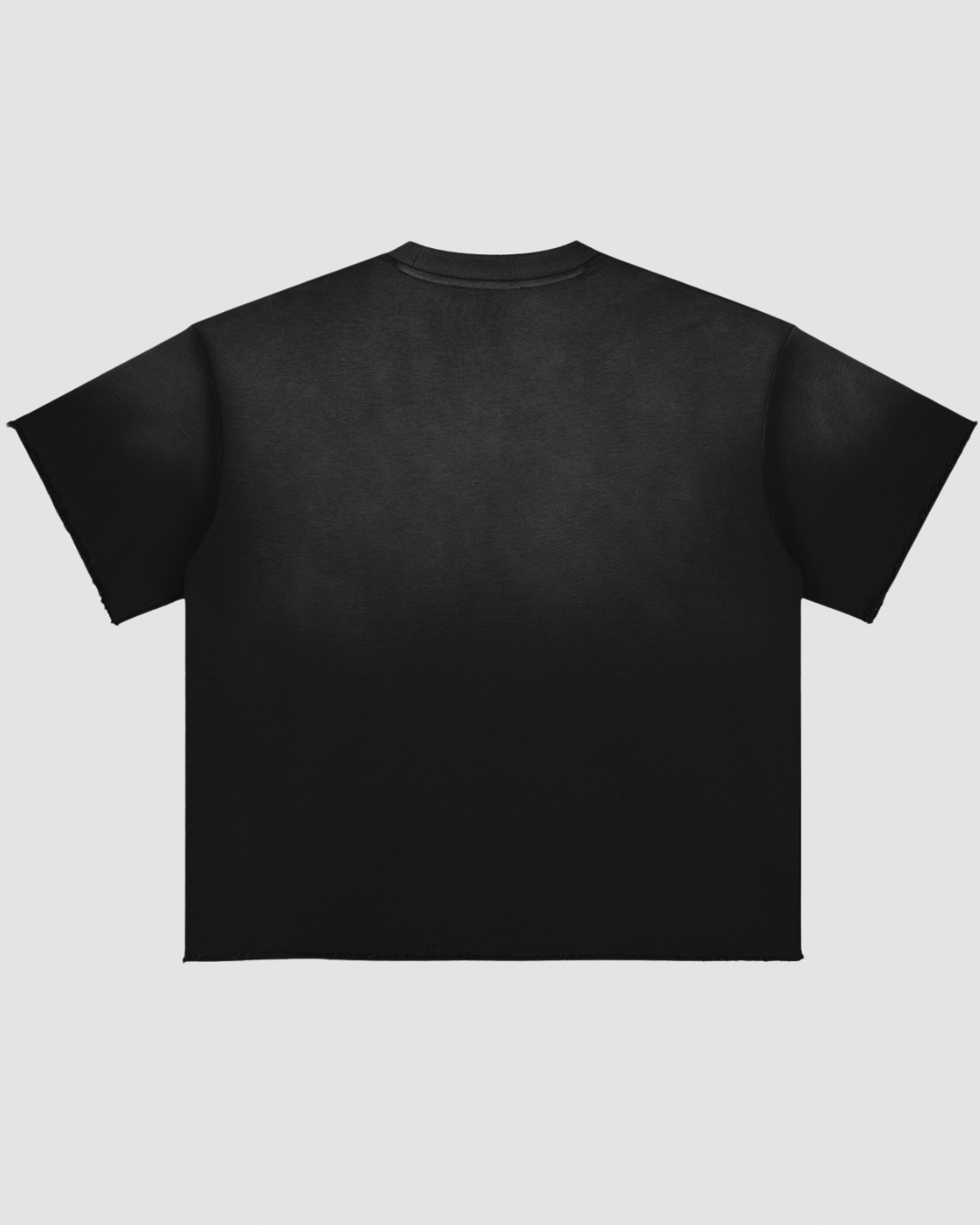 L'OMBRE — t-shirt sun-fade raw edge oversize JALVÈNE, coloris Noir Encre