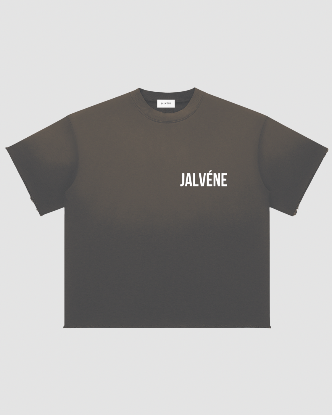 L'OMBRE — t-shirt sun-fade raw edge oversize JALVÈNE, coloris Gris Ardoise