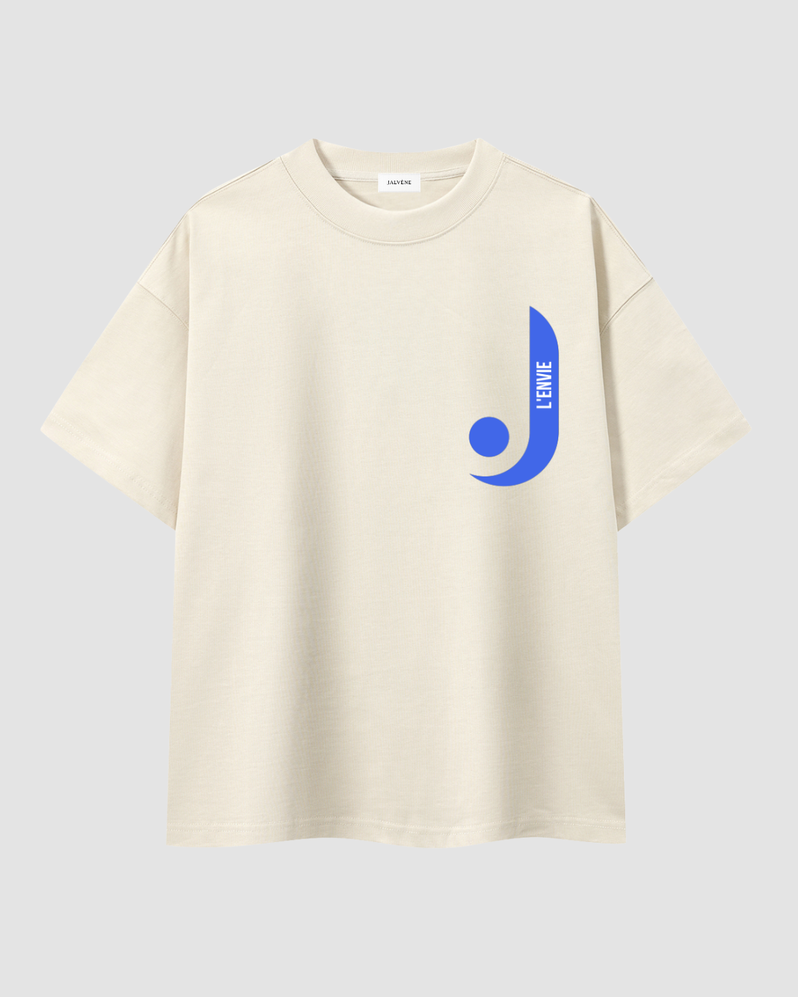 L'AZUR — t-shirt oversize bleu ciel imprimé L'ENVIE JALVÈNE, coloris Orange Abricot
