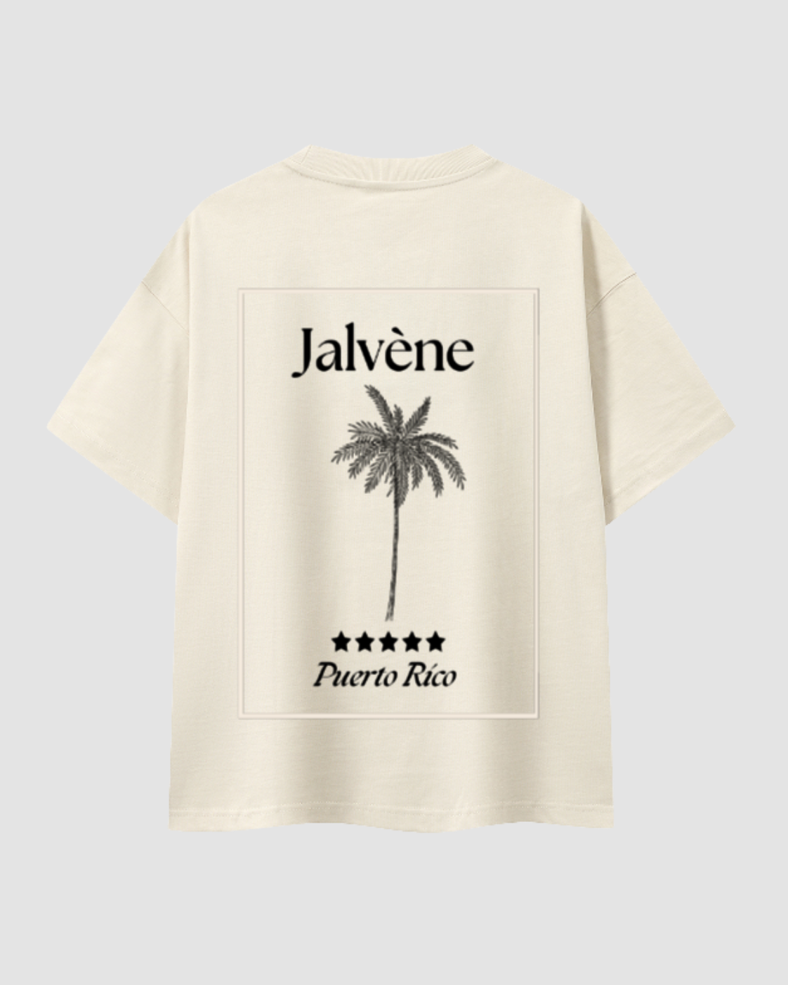 PUERTO RICO — t-shirt oversize palmier carte postale JALVÈNE, coloris Orange Abricot