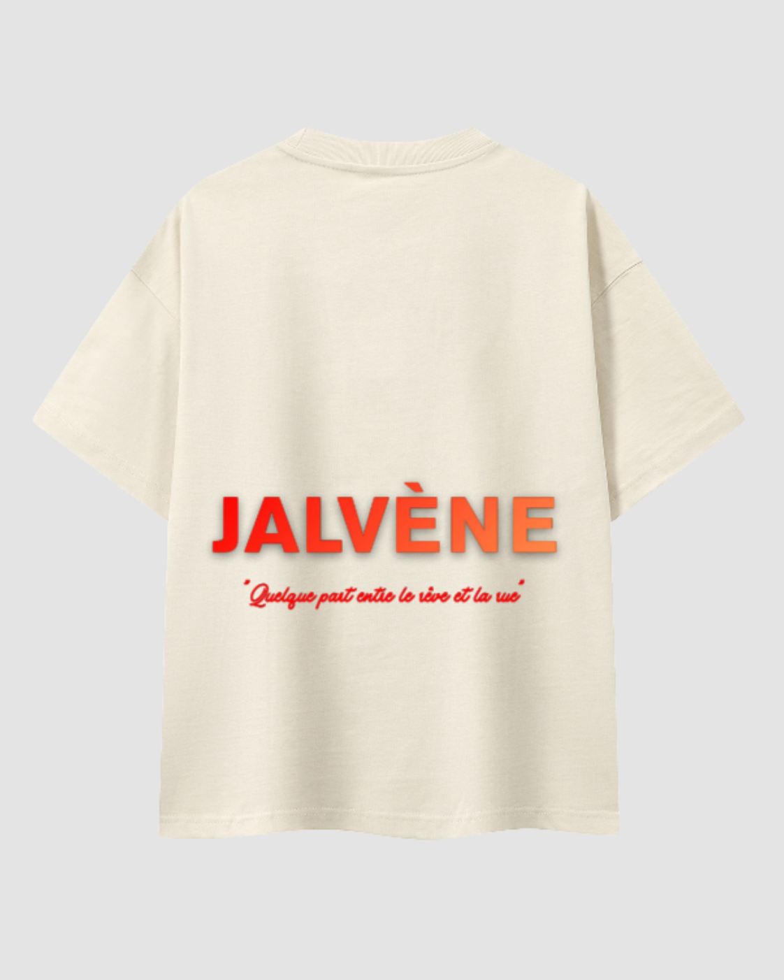 LA RUE — t-shirt oversize blanc manifesto JALVÈNE, coloris Orange Abricot