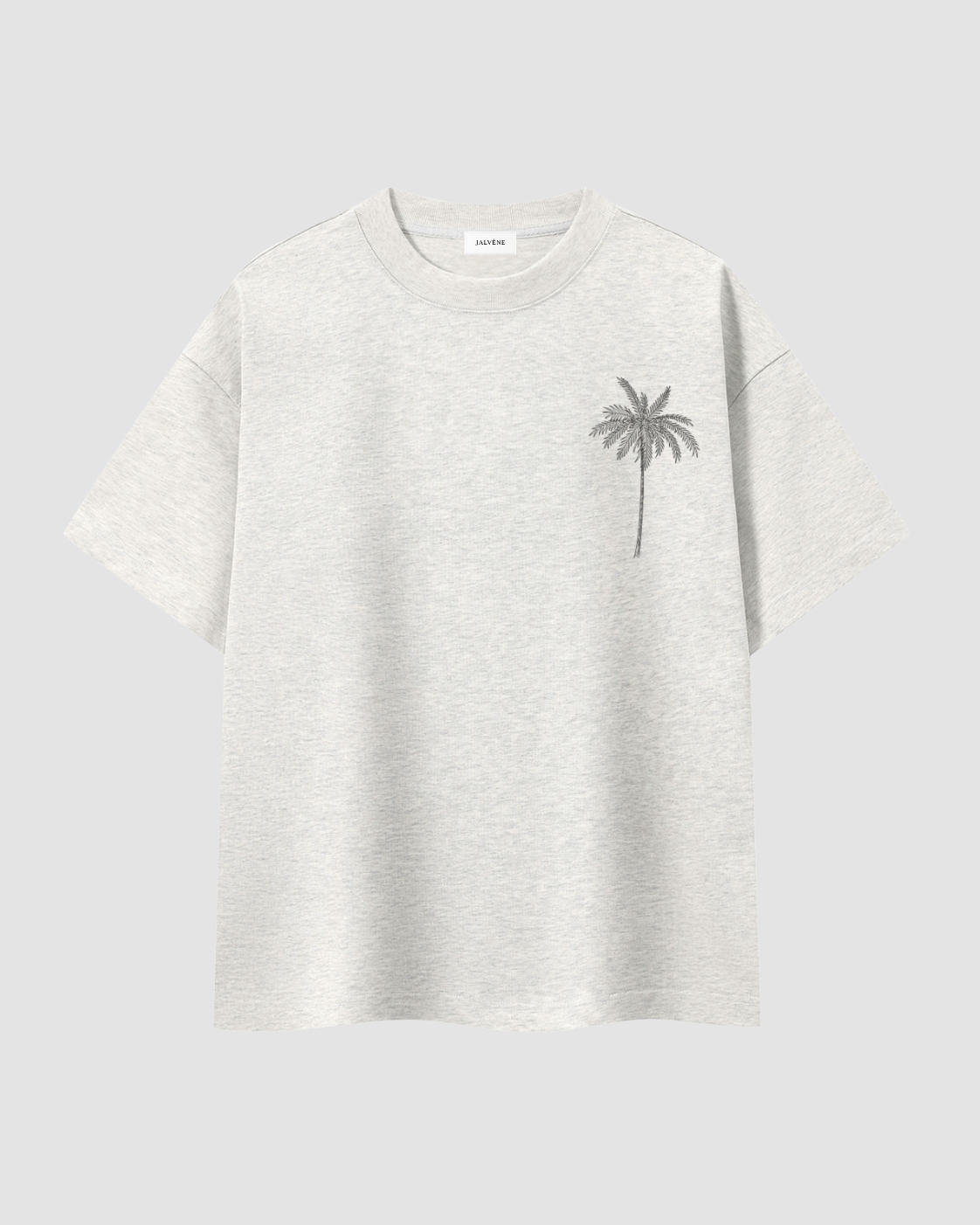 PUERTO RICO — t-shirt oversize palmier carte postale JALVÈNE, coloris Gris Sable
