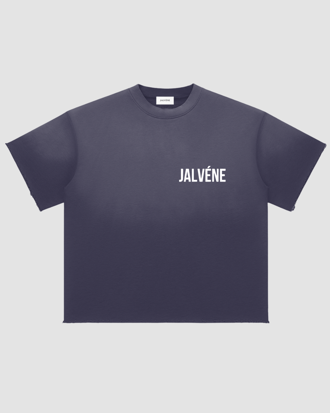 L'OMBRE — t-shirt sun-fade raw edge oversize JALVÈNE, coloris Bleu Marine