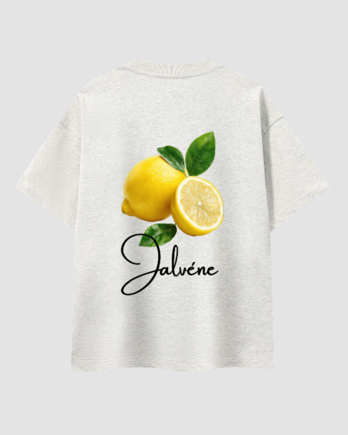 LE CITRON — t-shirt oversize crème imprimé citron JALVÈNE, coloris Gris Sable