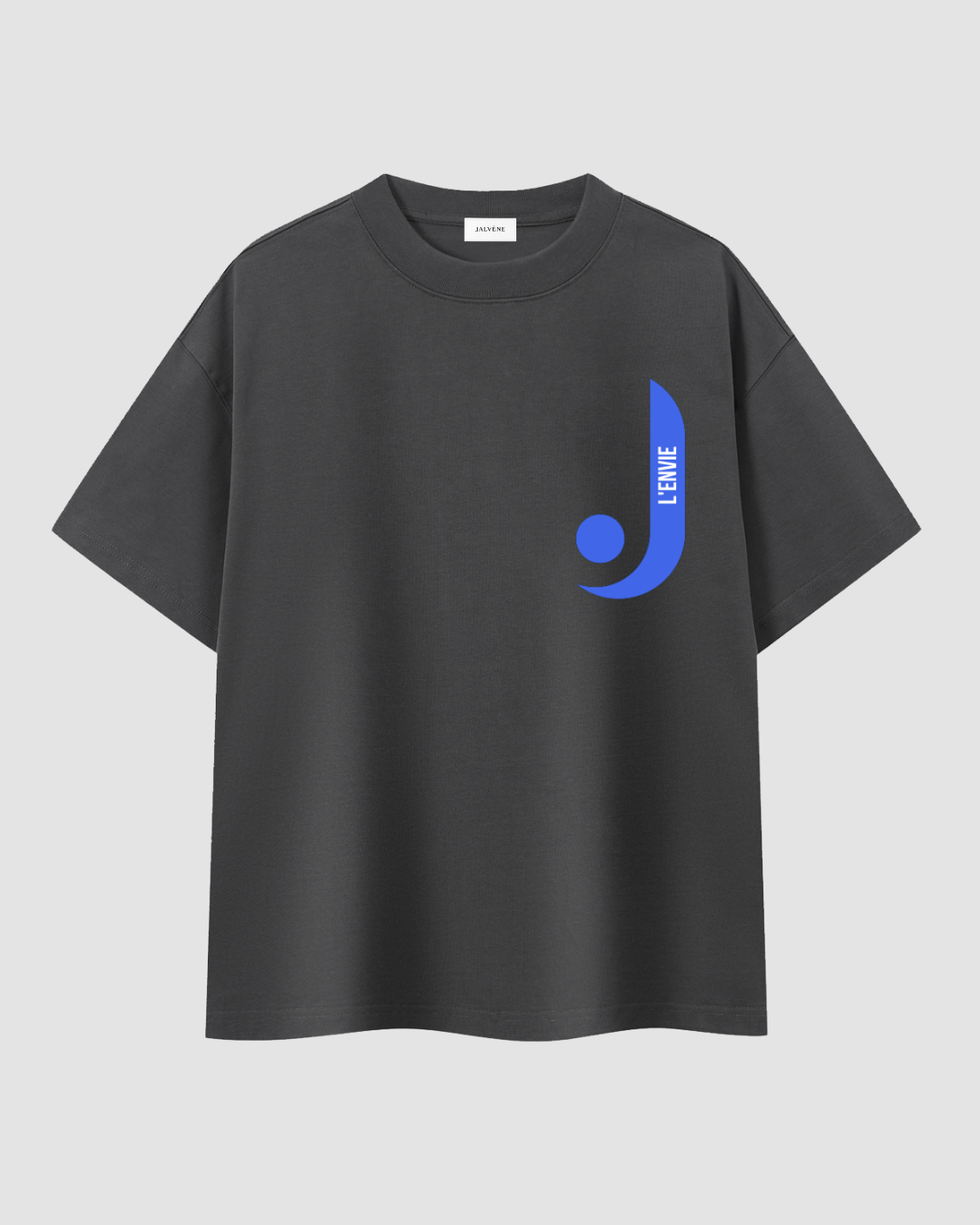 L'AZUR — t-shirt oversize bleu ciel imprimé L'ENVIE JALVÈNE, coloris Gris Ardoise