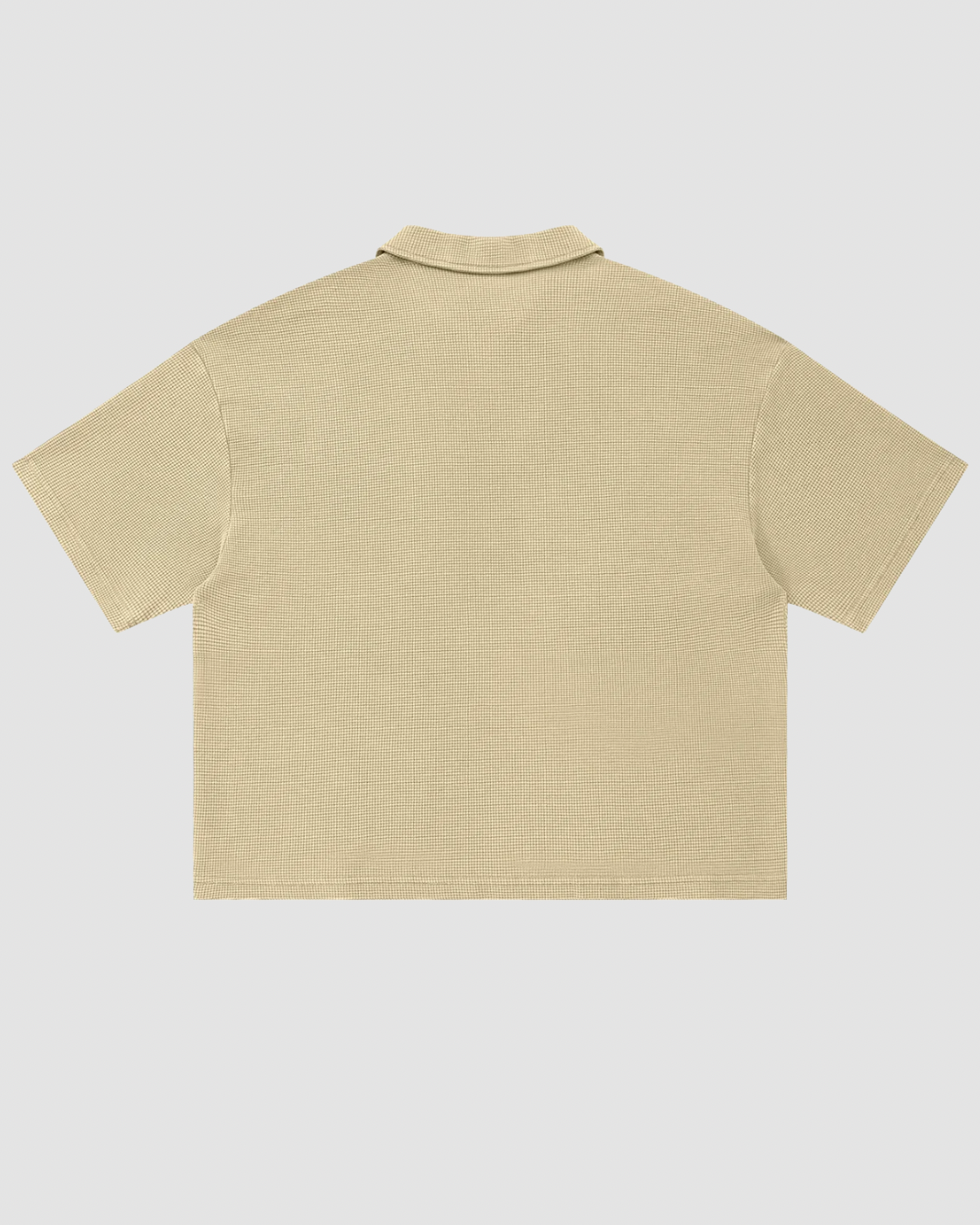 LE GAUFRÉ — polo boxy maille gaufrée wash vintage JALVÈNE, coloris Beige Garrigue
