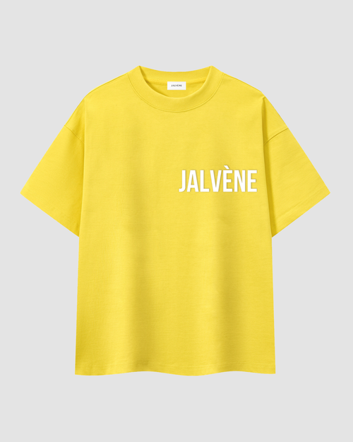 LE SOLEIL — t-shirt oversize jaune solaire signature JALVÈNE, coloris Jaune Soleil