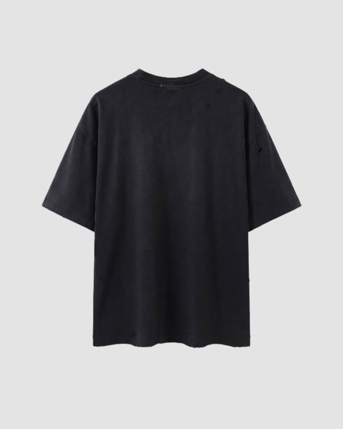 LE REVENANT — t-shirt vintage washed destroy oversize JALVÈNE, coloris Noir Encre