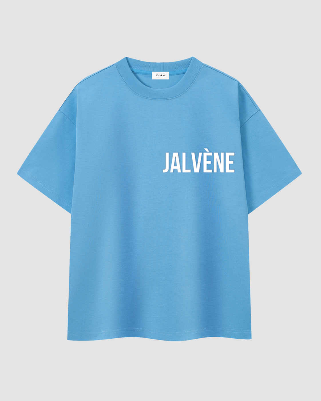 LE SOLEIL — t-shirt oversize jaune solaire signature JALVÈNE, coloris Bleu Mer