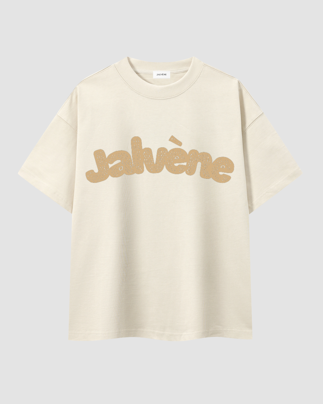 L'INSOUCIANCE — t-shirt oversize crème logo bubble JALVÈNE, coloris Orange Abricot