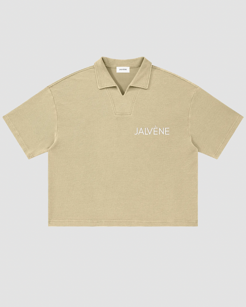 LE GAUFRÉ — Polo Boxy Maille Gaufrée Wash Vintage